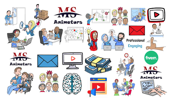 create custom whiteboard animation video or doodle animation
