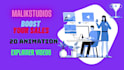 create professional animation video with voiceover, script