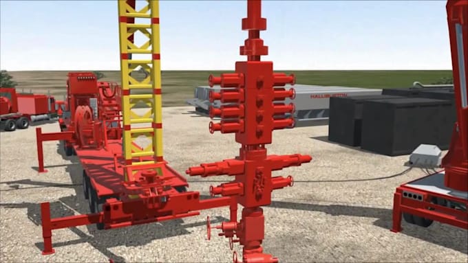 do 3d industrial animation coil tubing system oil and gas safety training video