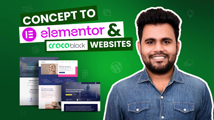 convert ai, figma or concept to wordpress website using elementor and crocoblock