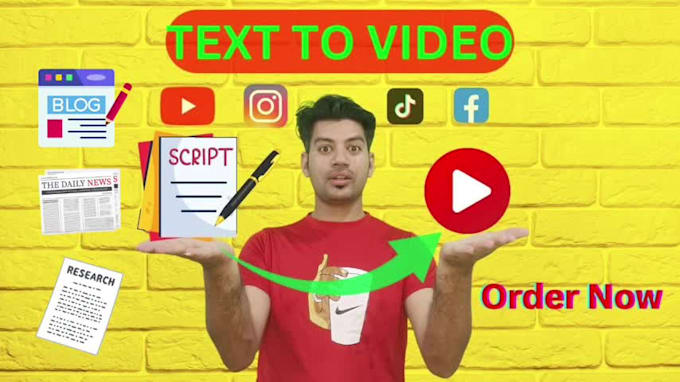 convert text, article or blog into a stunning video with voice over