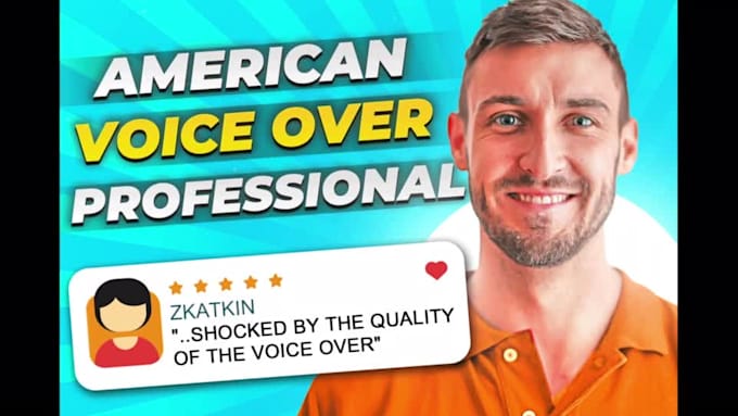 Top 5! I will record a clear professional deep engaging american english male voiceover  for $40
