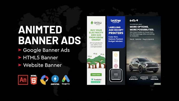 make animated html5 banner ads or google banner ads
