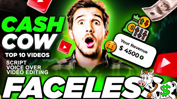 create top 10 faceless cash cow videos for passive income