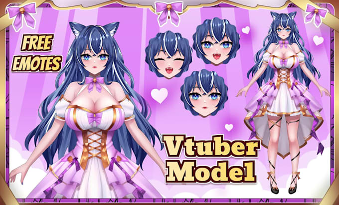 design and rig live 2d vtuber model 2dvtuber model vtuber commission 2d anime