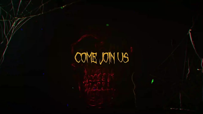 create horror 3d logo intro animation