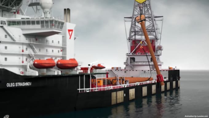 Create 3d industrial video offshore wind subsea marine engineering rov ...