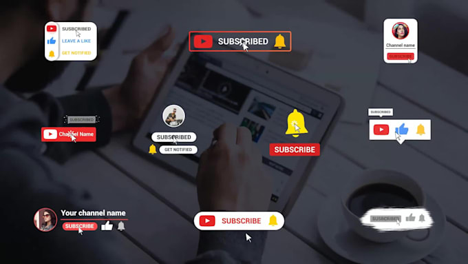 create youtube subscribe buttons and bell animation