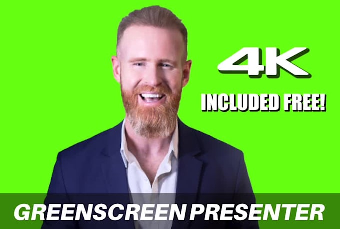 be your energetic bearded 4k green screen video spokesperson