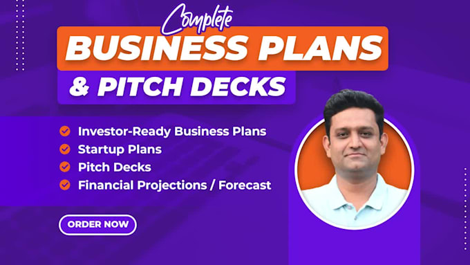 develop investor ready business plan, pitch deck, and financial plan