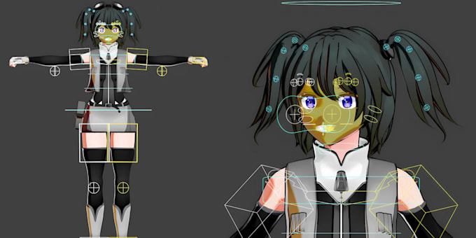 create professional 3d character rigging in blender,  maya animation and games