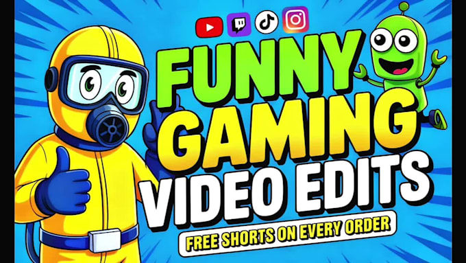 do funny gaming video editing for your youtube channel and tiktok