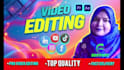 do professional video edit, youtube video editing for you
