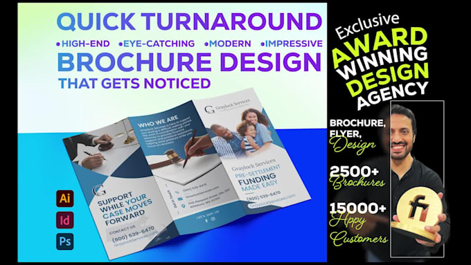 do high end business brochure design, bifold, trifold or company profile
