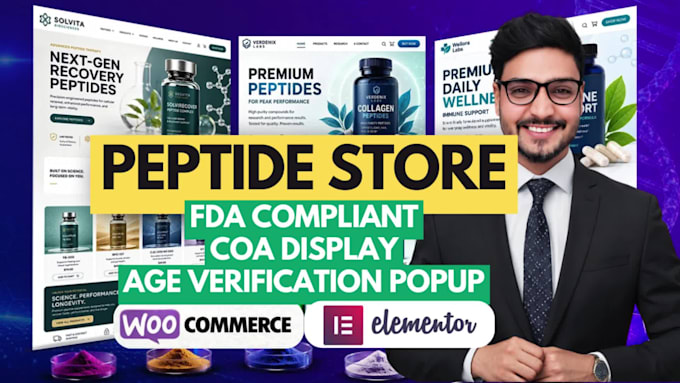 build research use fda compliant peptide website with processor integration