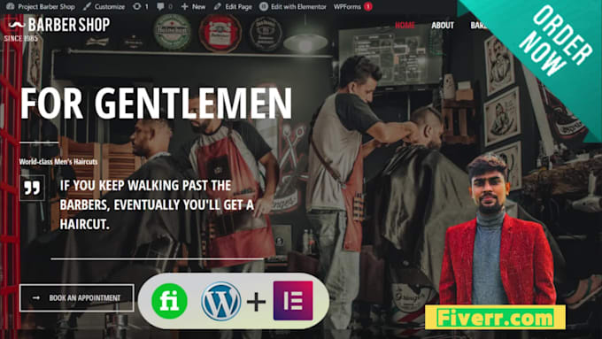 do barbershop, salon wordpress website design with online appointment booking