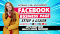 do facebook business page create and setup , social media accounts set up