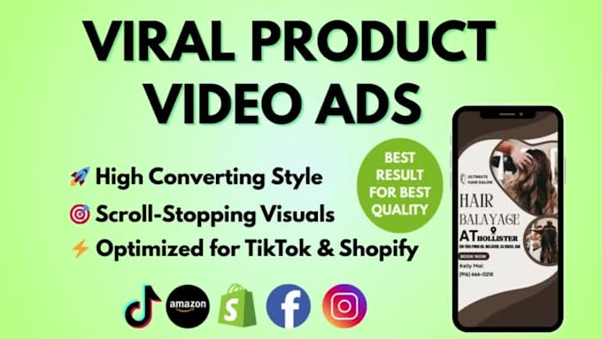 create viral product video ads for shopify, tiktok, and dropshipping