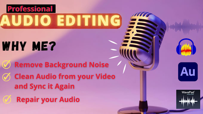 edit and clean audio, repair, enhance, fix, remove background noise from video
