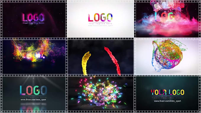 create colorful smoke intro video and logo animation