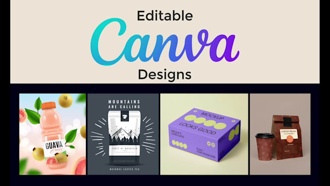 product label design canva, packaging design canva editable print ready file