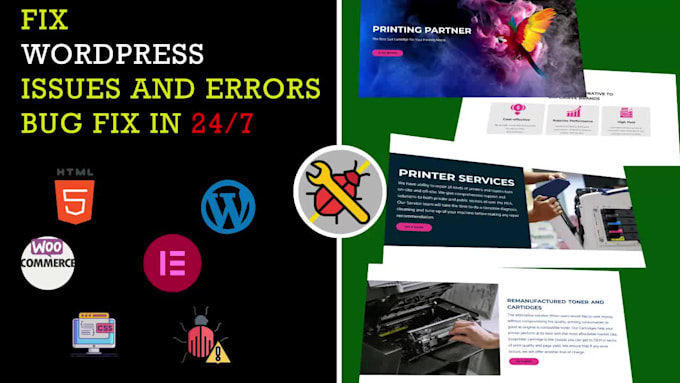 fix wordpress, php errors, issues, customization and backups
