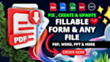 create and fix fillable PDF form word and excel with calculations