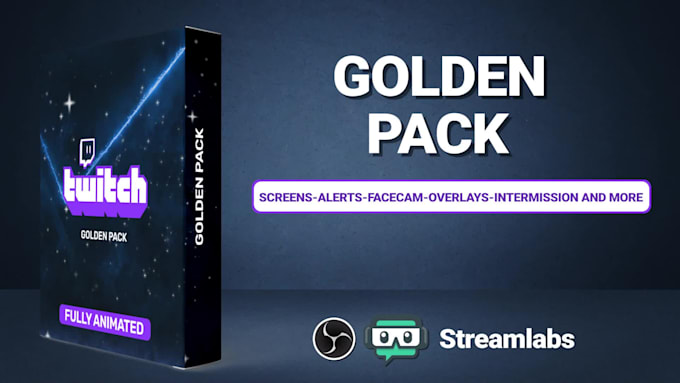 do amazing animated twitch overlay, screens, panels and facecam