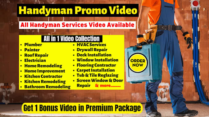 do handyman home repair service or  handyman video ad promo