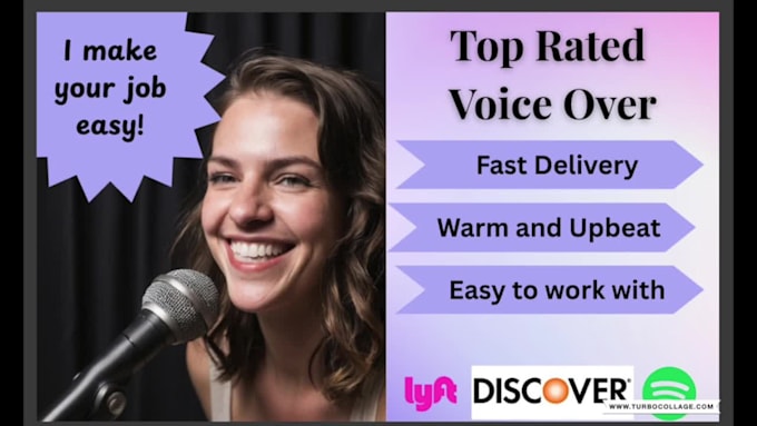 provide amazing voiceover with commercial rights included