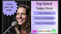 provide amazing voiceover with commercial rights included