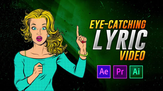 Hire a freelancer to make an animated lyric video for your song in 24 hours