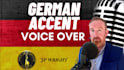record a human male voice over in english with a german accent