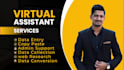 do any virtual assistant, data entry and web research job