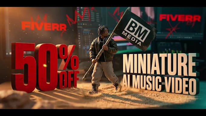 create cinematic miniature ai music video, advanced vfx