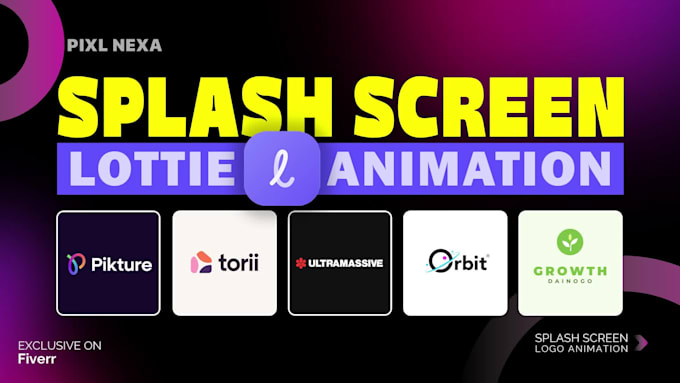 create lottie json logo animation for app splash screen