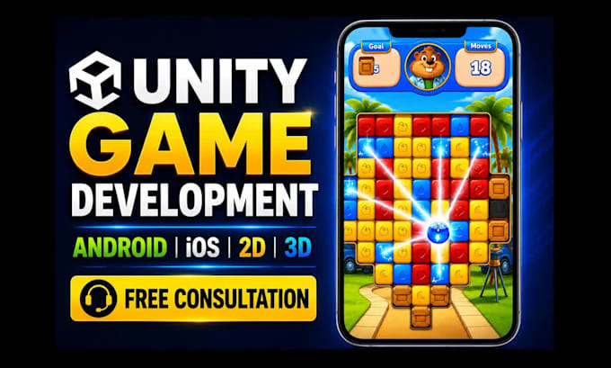 develop unity mobile game for android ios in 2d and 3d