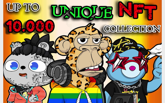 produce up to 10k 2d unique and original nft art collection