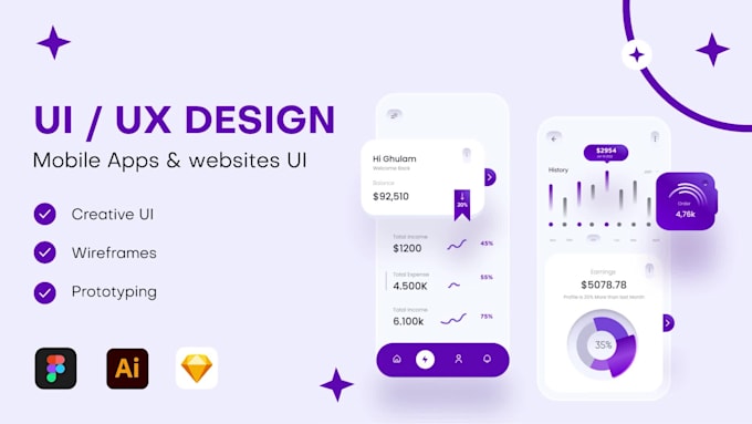Big Deals! I will design modern UI UX design for mobile app UI and prototyping  for $15