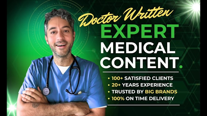 be your medical writer for technical health projects