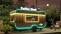3d design and render food truck, container, van, stall, stand, booth, bus, kiosk