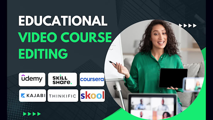 edit educational and presenting course for e learning platform skool udemy