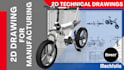 do 2d technical drawing and engineering drawing with bom