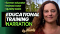 record corporate elearning, educational module, training course female voiceover