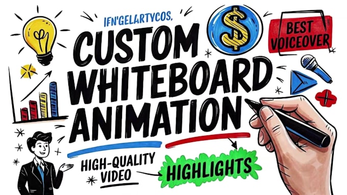 make a custom whiteboard animation explainer doodle video