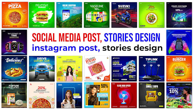 do creative social media design, posts, story, banner ads design