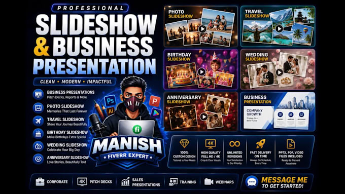 create professional slideshow videos, business presentations