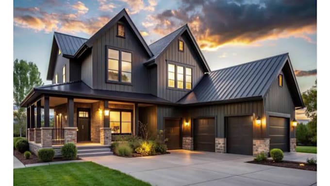 do exterior home design rendering, architectural 3d modeling, and visualization
