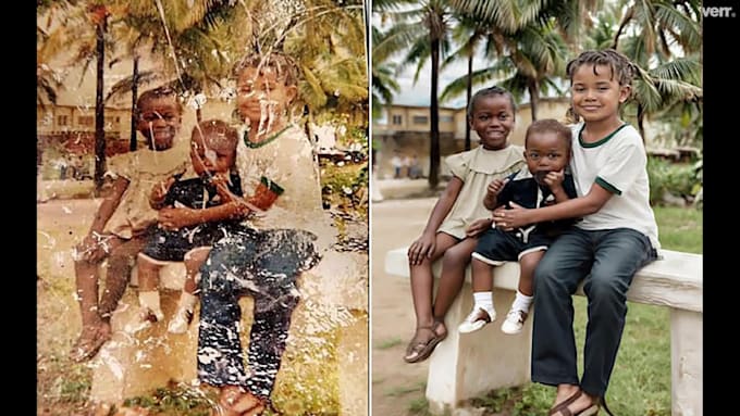 restore old photo editing, colorize old photo retouching