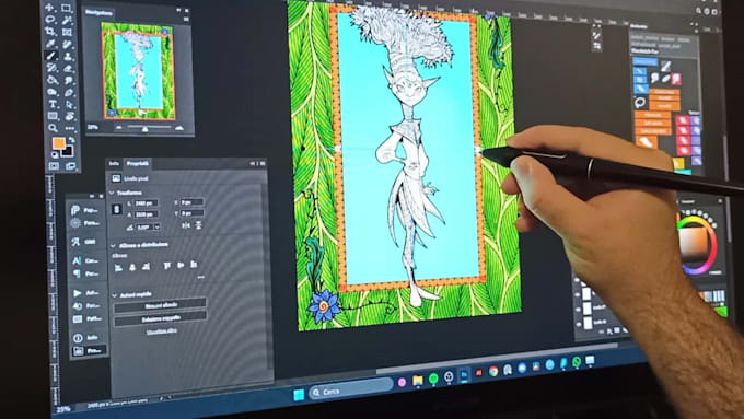 draw colouring book illustrations for children and adults